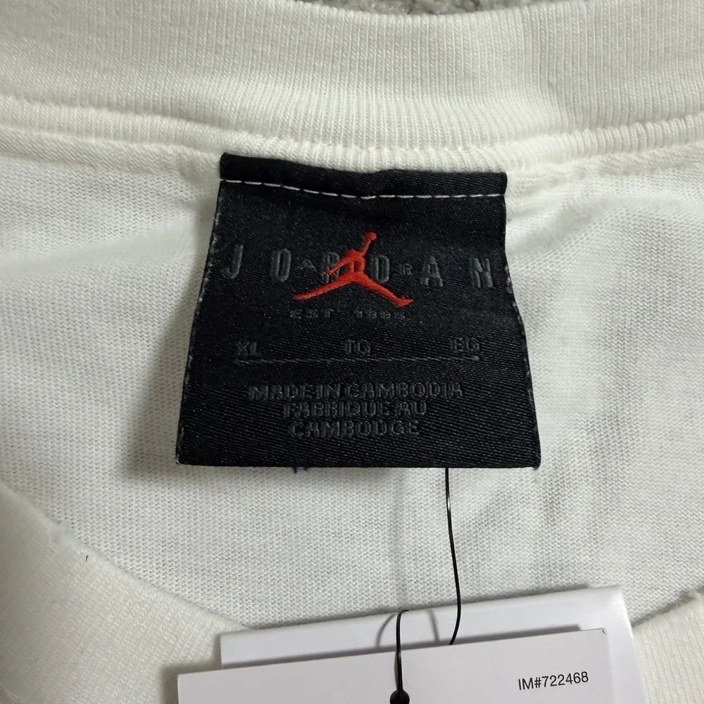 Nike Air Jordan Rare Air Distressed Long Sleeve Shirt Mens XL White IB3134-133